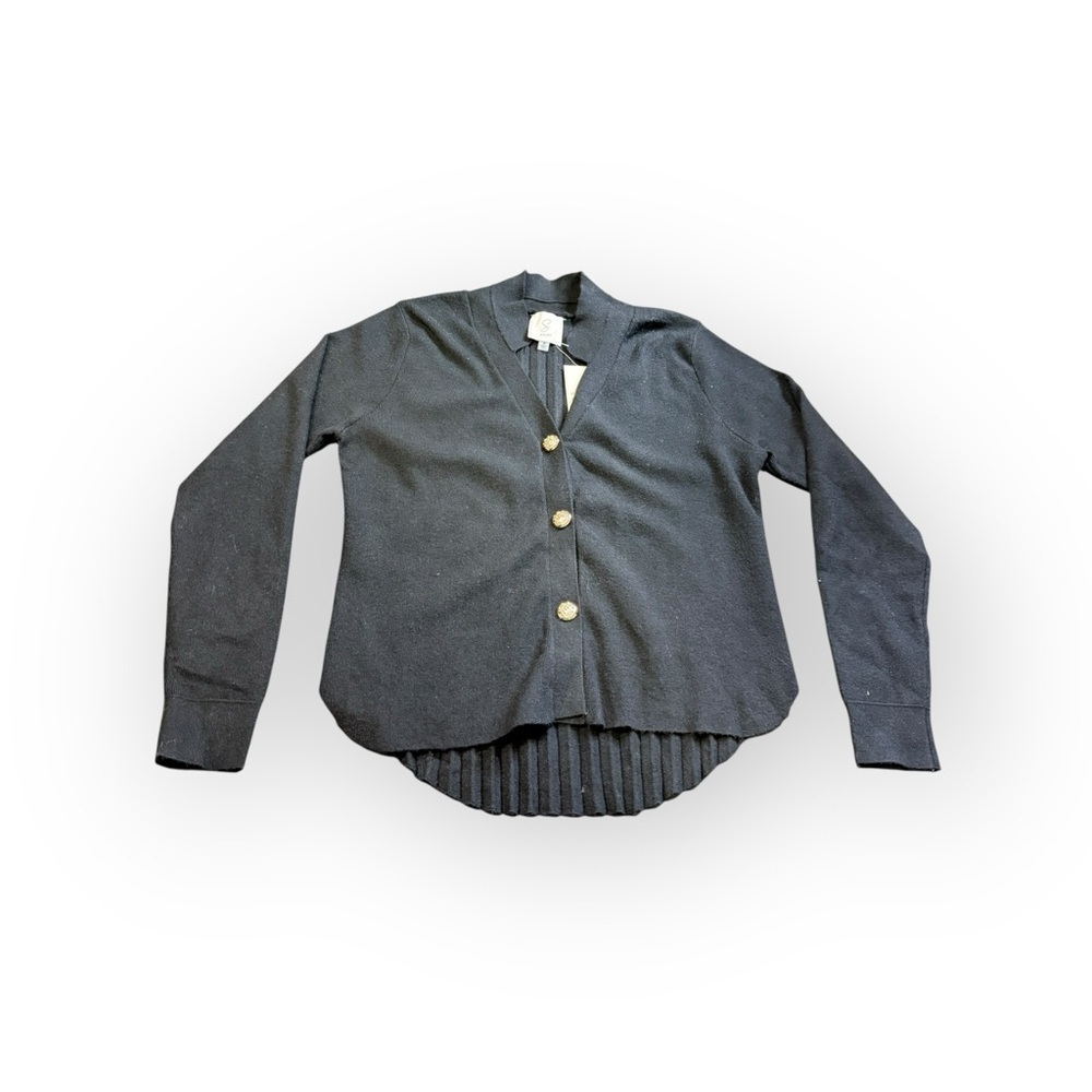 🖤 SIONI | Black Pleated-Back Cardigan Sweater NWT